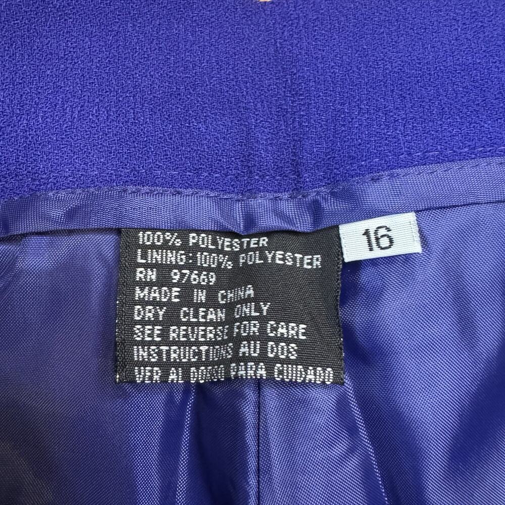 VTG Loryn Hunter Womens 3 Piece Pants and Skirt Suit Set Size 16 Purple NWT - Picture 14 of 16